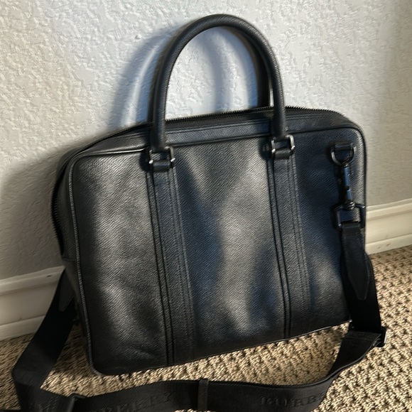 BURBERRY black leather LAPTOP BAG 11X14.5X2.5 in - Picture 5 of 14